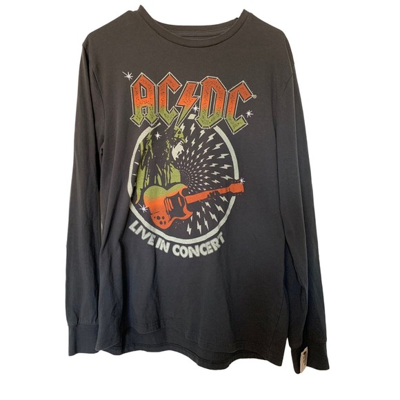 Concert Other - AC DC Live In Concert T-Shirt Men's X-Large Black Cotton Crew Neck Long Sleeve